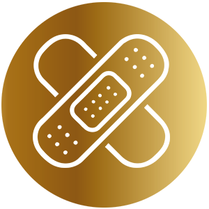 Icon Wundversorgung mit Goldverlauf